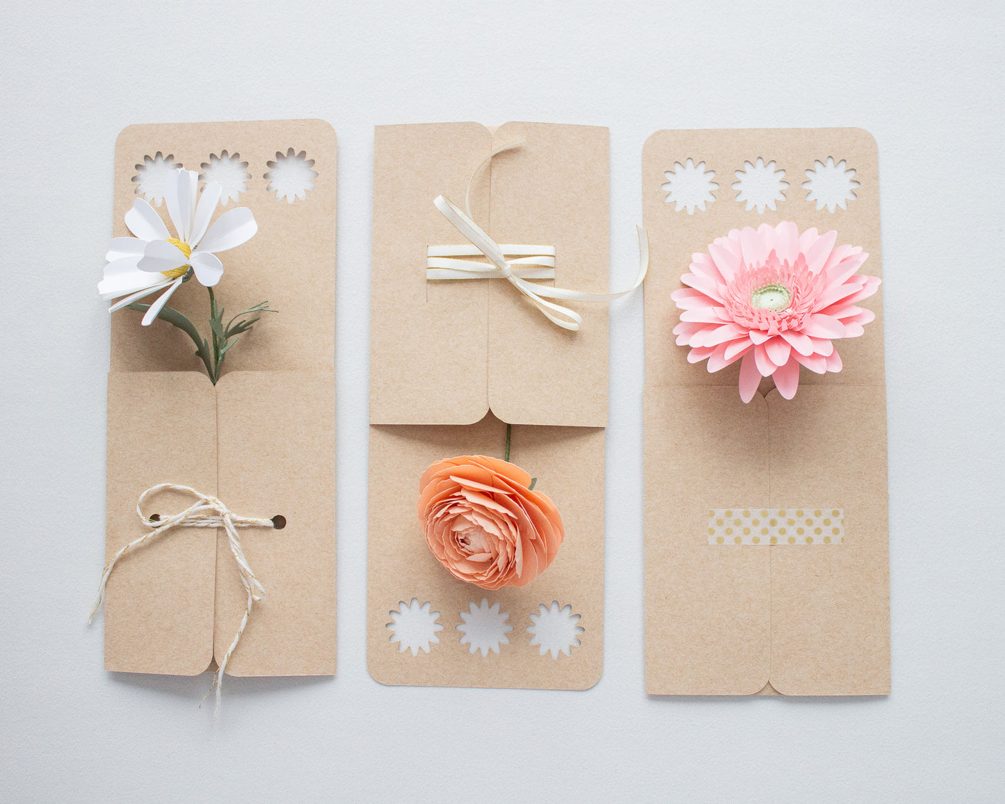 Paper Flower Holder Daisy Handle