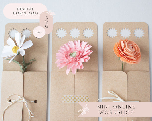 Paper Flower Holder Daisy Handle