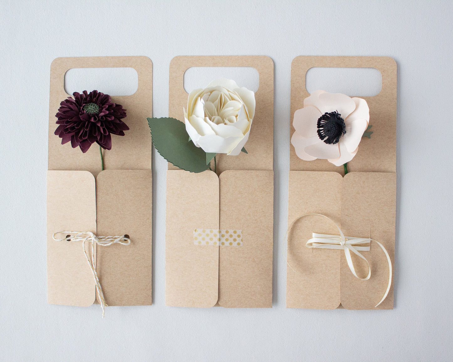 Paper Flower Holder Rectangle Handle