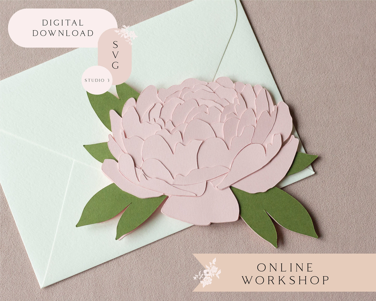 Peony Folded Card
