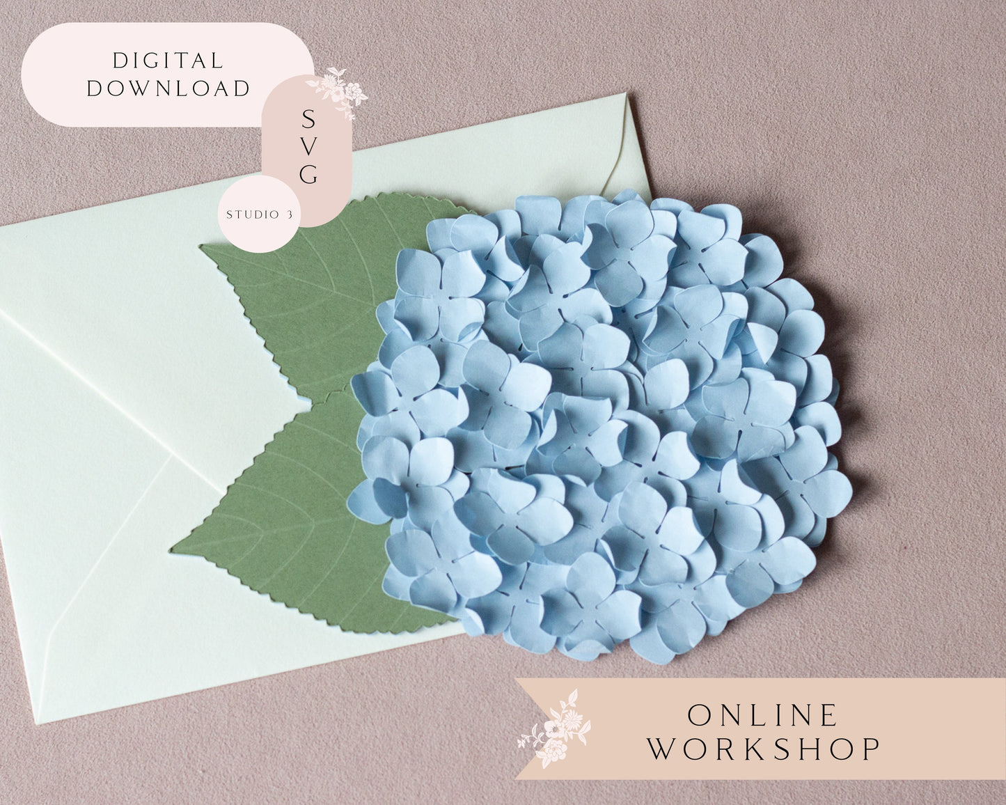 Hydrangea Folded Card
