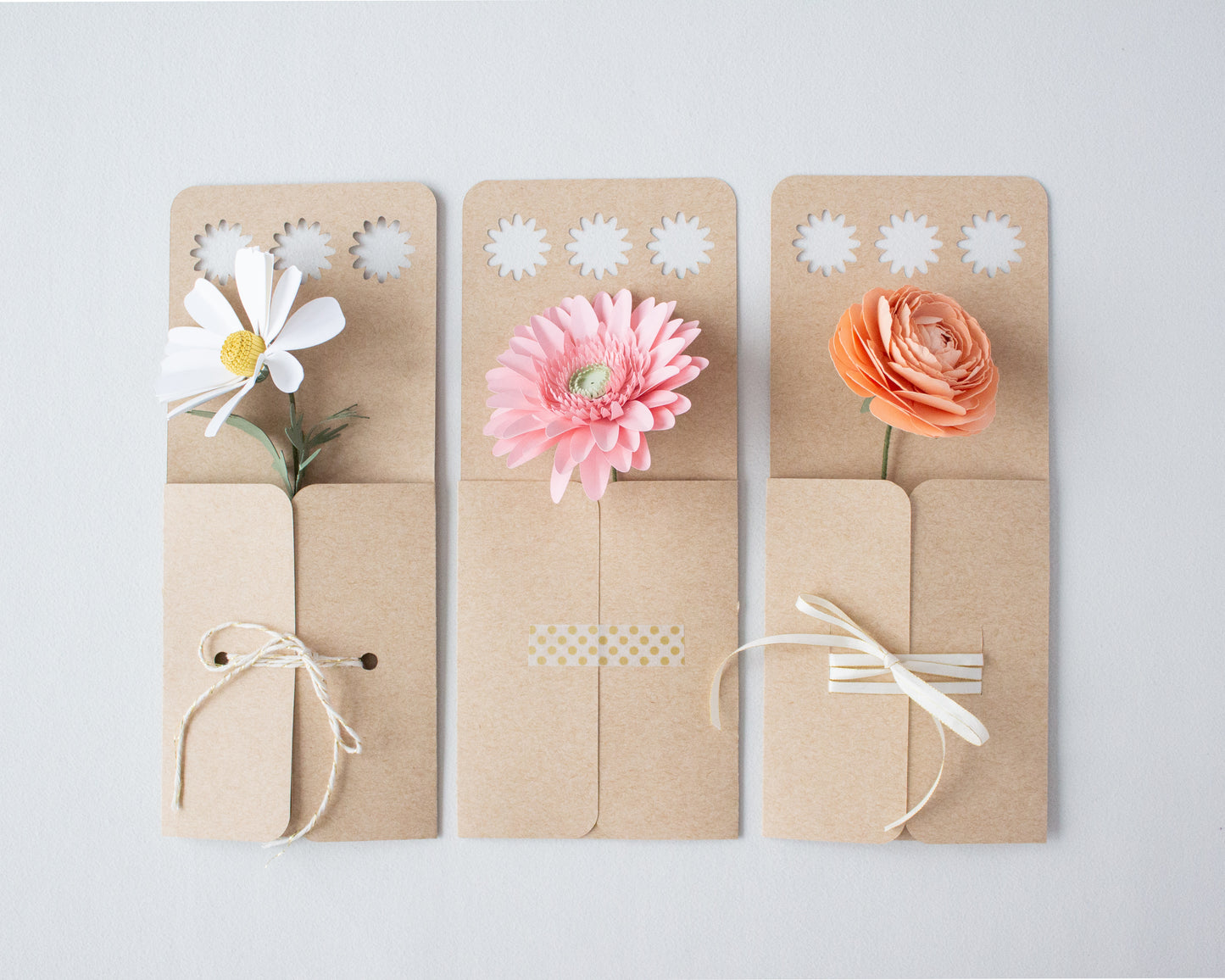 Paper Flower Holder Daisy Handle