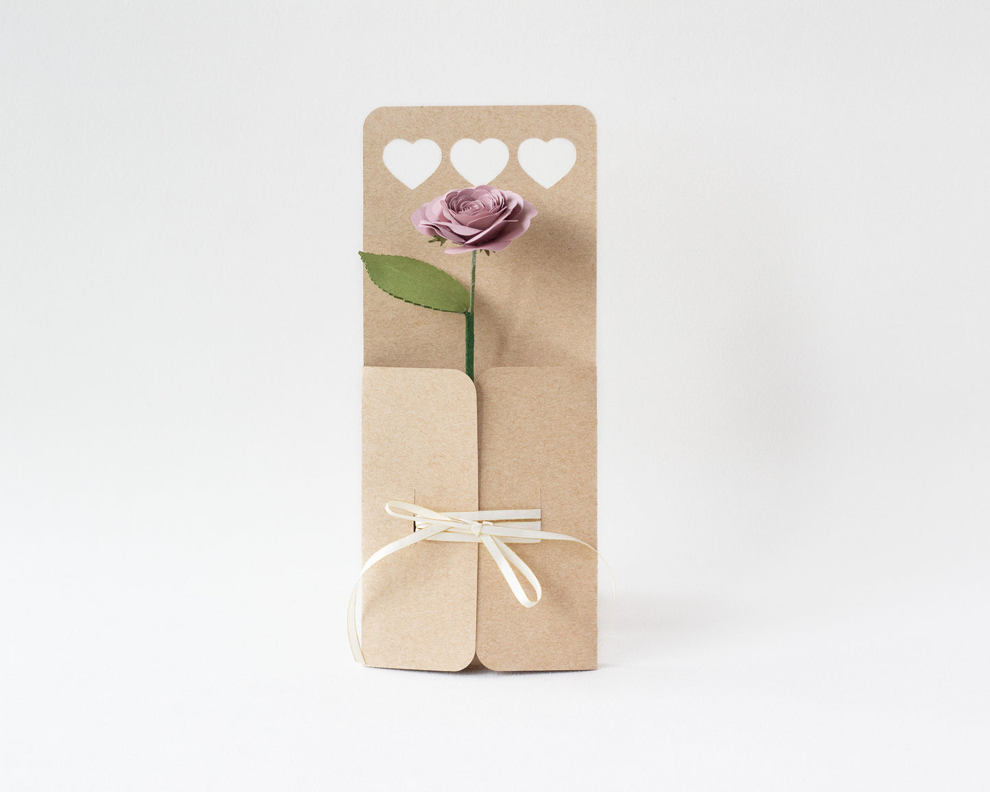Paper Flower Holder Hearts Handle