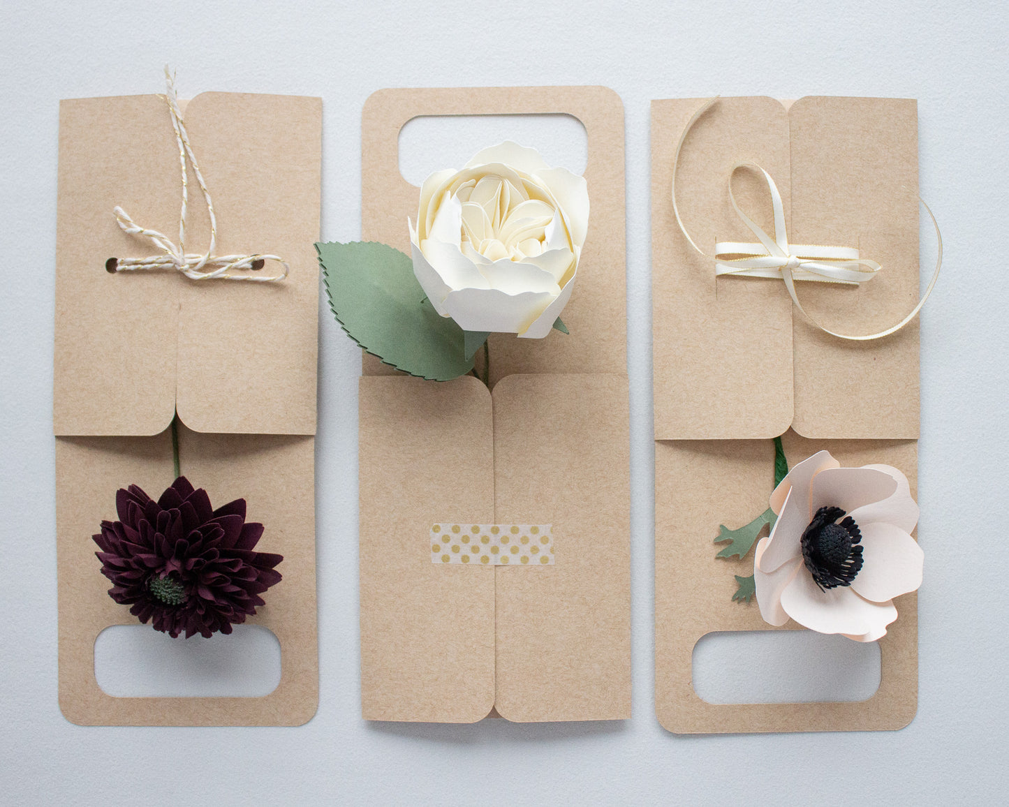Paper Flower Holder Rectangle Handle