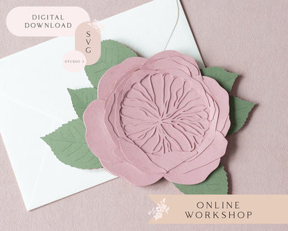 Garden Rose Folded Card