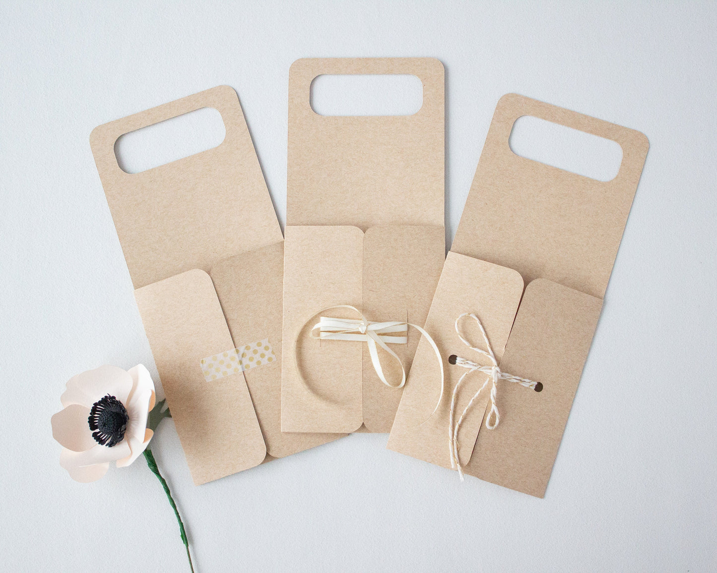 Paper Flower Holder Rectangle Handle