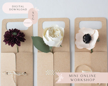 Paper Flower Holder Rectangle Handle